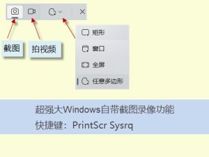 電腦怎么截圖、錄屏（PrtSc SysRq 快捷鍵一鍵完成）